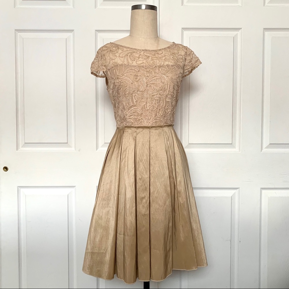 Dress Barn Collection Tan Taffeta Party Dress